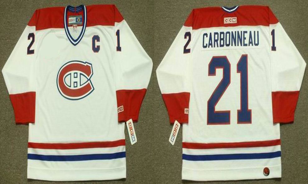 2019 Men Montreal Canadiens #21 Carbonneau White CCM NHL jerseys